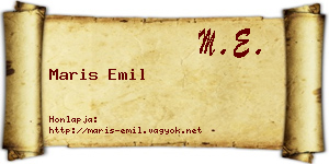 Maris Emil névjegykártya
